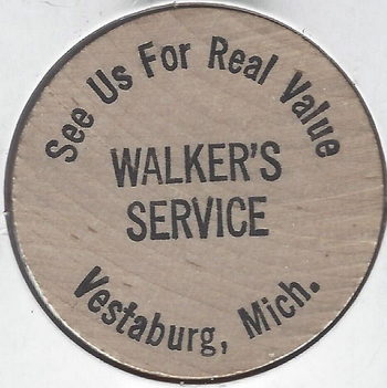 Vestaburg - Wooden Token For Walkers Service (newer photo)